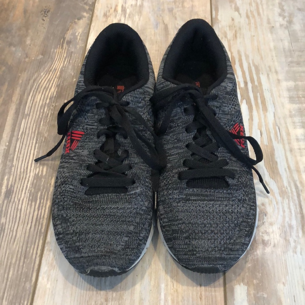 Reebok black, grey and red athletic shoes